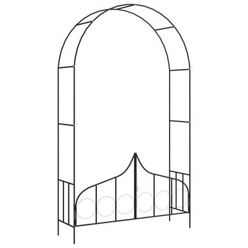vidaXL Tuinboog met hek 138x40x238 cm ijzer zwart, Tuin en Terras, Verzenden, Nieuw