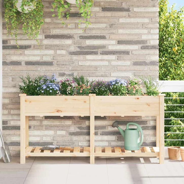 vidaXL Tuin Bloempot Beige 161,5 x 45 x 76,5 cm Massief, Tuin en Terras, Bloembakken en Plantenbakken, Minder dan 60 cm, Nieuw