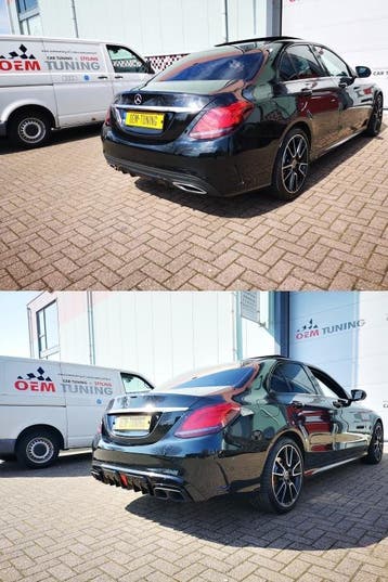 Diffuser geschikt voor C-Klasse W205 | BRABUS Style | 14-21, Mercedes-Benz, Nieuw, Ophalen of Verzenden, Achter