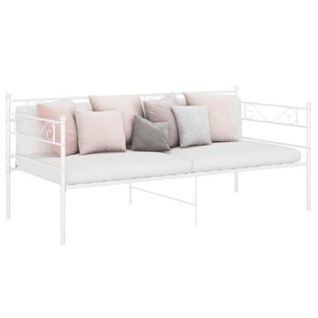 vidaXL Slaapbankframe metaal wit 90x200 cm, 90 cm, Eenpersoons, Verzenden, Wit