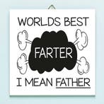 Tegeltje Vaderdag Worlds Best Farter, Verzenden, Nieuw