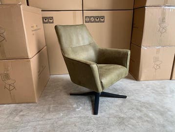 Veiling - Fauteuil Bronz - Draaibaar - Microleder - Groen  -, Nieuw