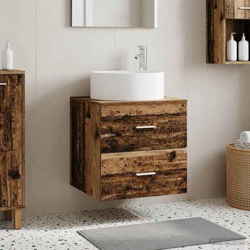 vidaXL Wandgemonteerde wastafelmeubel Oud hout 49,5 x 44,5 x, Verzenden, Nieuw