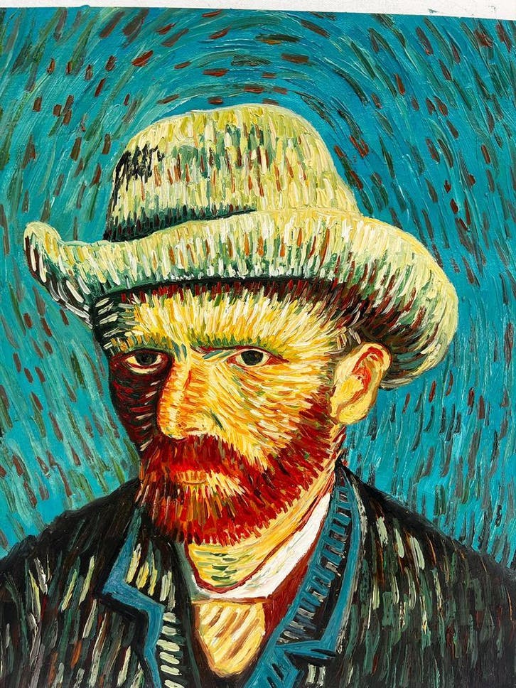 Vincent van Gogh – Zelfportret met vilten hoed (44×37,5 cm), Huis en Inrichting, Woonaccessoires | Schilderijen, Tekeningen en Foto's