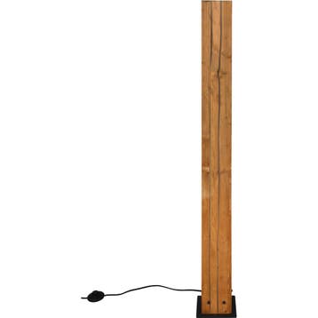 LED Vloerlamp - Trion Nuri - E27 Fitting - Vierkant - Bruin, Huis en Inrichting, Ophalen of Verzenden, Nieuw, Metaal, Overige fittingen