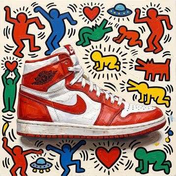 MEDSAN - Keith Haring Air Jordan () - UNIQUE