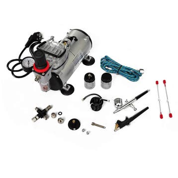 vidaXL Airbrush-compressorset met 2 pistolen, Verzenden, Nieuw