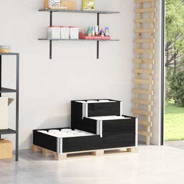 vidaXL Verhoogde plantenbak 3-laags 120x80 cm massief, Tuin en Terras, Verzenden, Nieuw, Hout