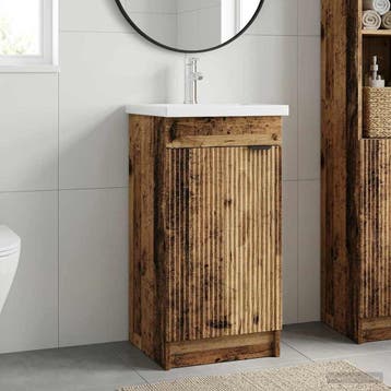 vidaXL Badkamermeubel met Wasbak Oud hout 42 x 40 x 84,5 cm, Verzenden, Nieuw