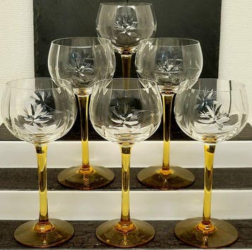 |- (6) x *Exquisites Set aus 6 Vintage-Weingläser -