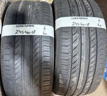 2x 245-40-18 Continental Zomer 2x 6mm €60 Per Band 245 40 18, Ophalen, 18 inch, Band(en), Personenwagen