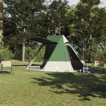 vidaXL Camping Tent 10-persoons Waterdicht Groen taft, Verzenden, Nieuw, Tot en met 2