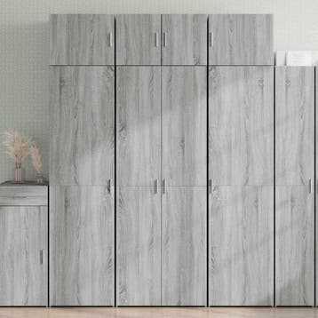 vidaXL Opbergkast 70x42,5x225 cm bewerkt hout grijs sonoma, Minder dan 50 cm, Nieuw, Overige houtsoorten, Verzenden