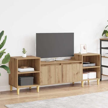 vidaXL TV-kast 160 x 35 x 55 cm Artisan Eiken Bewerkt hout, Minder dan 50 cm, Verzenden, Nieuw, Minder dan 100 cm