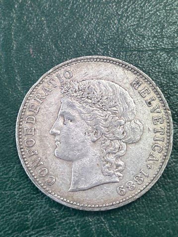 Zwitserland. 5 Francs 1889 (Zonder minimumprijs), Postzegels en Munten