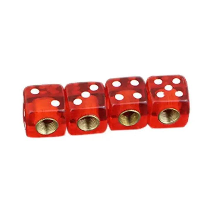 TT-products ventieldoppen Dice Clear Red dobbelstenen 4, Auto diversen, Auto-accessoires, Ophalen of Verzenden