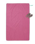 HEMA Strandlaken 110x175cm microvezel strepen, Verzenden, Nieuw, Roze