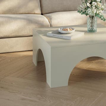 Salontafel Vivatka vierkant 80x80x37 cm havermout [en.casa], Verzenden, Nieuw