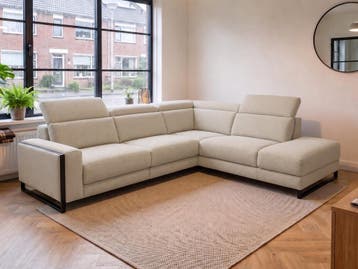 Hoekbank Meppel - hoekbanken - Beige, Huis en Inrichting, Nieuw, 150 cm of meer, Stof, 250 tot 300 cm