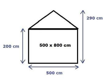 Premium Partytent PVC 5x8x2 mtr in Wit (5x8 meter), Verzenden, Nieuw, 2 meter of meer, Partytent
