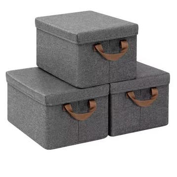 Opvouwbare stoffen opbergdozen met deksel set 3 of 5, Verzenden, Nieuw