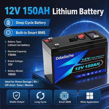 12V 150Ah LiFePO4 Accu - 1920Wh Deep Cycle Lithium Batterij, Verzenden, Nieuw