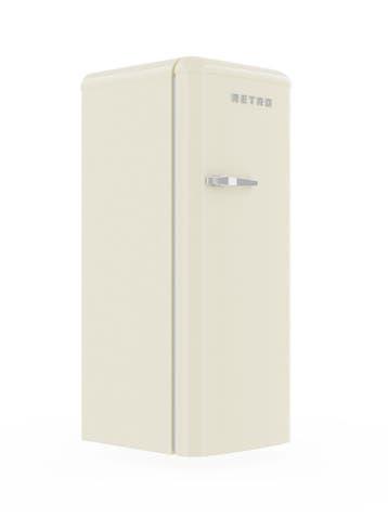 Koelkast Retro - 194 + 24 Liter - 1-Deurs - Statisch - Crème, Verzenden, Nieuw in verpakking