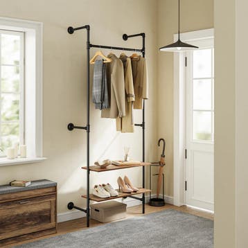 2dekans | SoBuy KLS20-SCH Compact Wandkledingrek met 2, Huis en Inrichting, Kasten | Kledingkasten, Ophalen of Verzenden, Zo goed als nieuw