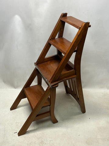 Trapje - bibliotheektrap / stoel - Hout - Bibliotheektrap