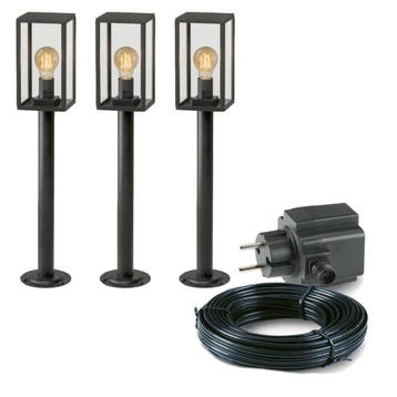 3x LED sokkel tuinlamp - 3.5 Watt - 12V - 68cm - Complete, Ophalen of Verzenden, Nieuw