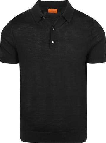 Suitable Polo Merinowol Zwart maat XL Heren, Verzenden, Zwart, Suitable, Maat 56/58 (XL)