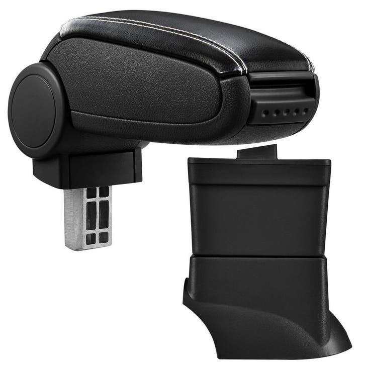 Armsteun Fiat 500 2007-2017 kunstleer zwart met wit stiksel, Auto diversen, Auto-accessoires, Verzenden