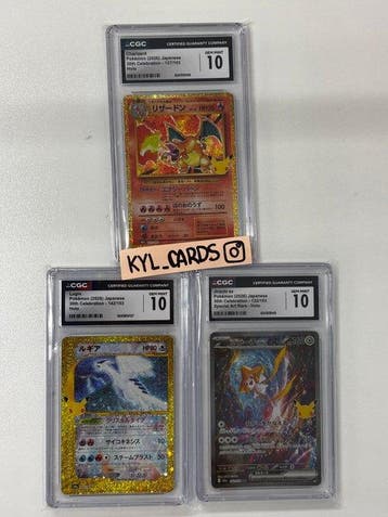 Pokémon - 3 Graded card - Charizard, Lugia, Jirachi - 30TH, Nieuw