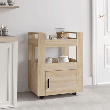 vidaXL Keukentrolley 60x45x80 cm bewerkt hout sonoma, Verzenden, Nieuw