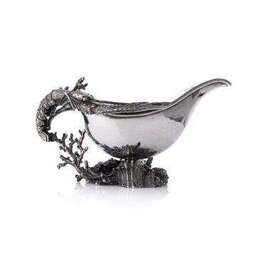Giovanni Raspini Silver Lobster & Coral Gravy Boat Dish -