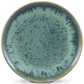 Borden | BALI | Keramiek | Blauw | 4 Stuks | Ø220x20(h)mm, Verzenden, Nieuw in verpakking