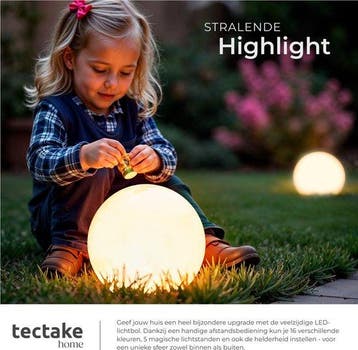 2dekans | tectake® Tuinbol - Ø30 cm - Bolvorminge LED, Tuin en Terras, Ophalen of Verzenden, Zo goed als nieuw