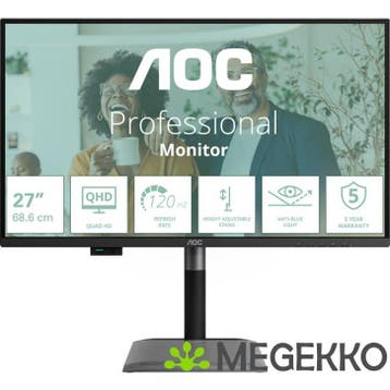 AOC Professional Q27P4CV 27  Quad HD 120Hz IPS Monitor, Verzenden, Nieuw, AOC