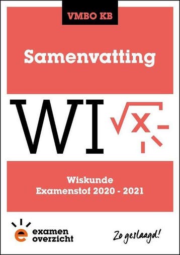 ExamenOverzicht - Samenvatting Wiskunde VMBO KB, Boeken, Schoolboeken, Verzenden, Zo goed als nieuw, ExamenOverzicht