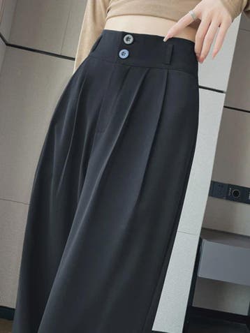 Elegante Wide Leg Pantalon Dames - Hoge Taille Zwart, Verzenden, Nieuw