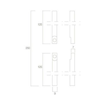 Intersteel stangenset 2x125cm tbv kruk-espagnolet - chroom, Verzenden, Nieuw