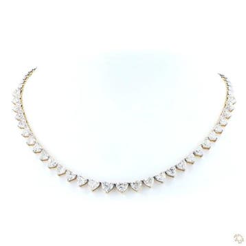 Halsketting - 14 karaat Roségoud - 16.60ct. tw. Diamant, Sieraden, Tassen en Uiterlijk, Kettingen, Nieuw