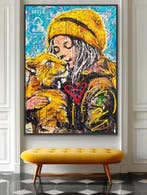 Joaquim Falco - THE TIGER GIRL XXL. Hand painted, Antiek en Kunst
