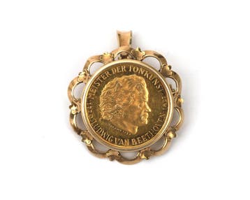 Gouden munt in montuur, Ludwig van Beethoven, 1970, Gebruikt