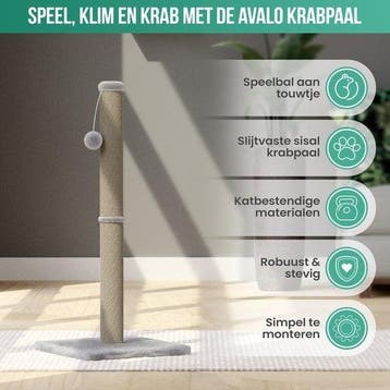 2dekans | Avalo Krabpaal met Speelballetje - 36x36x74 -, Ophalen of Verzenden, Zo goed als nieuw