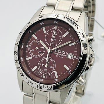 Seiko - Chronograph Red Dial Tachymeter 100m - Zonder