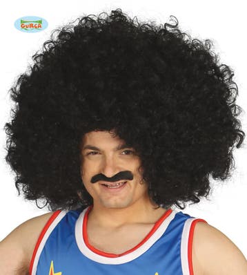 Grote Afro Pruik Mario Zwart, Ophalen of Verzenden, Nieuw
