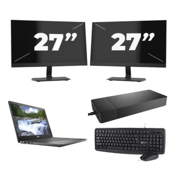 Dell Latitude 3410 -   i3-10e 8GB  - 256GB  + 2x 27 inch, Qwerty, Verzenden, 8 GB, Refurbished
