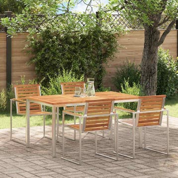 vidaXL Eettafel 150x90x75 cm Massief Acacia Hout en, Verzenden, Nieuw