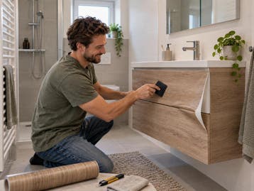 Badmeubel wrappen? Goedkope badkamerrenovatie meubelfolie, Nieuw